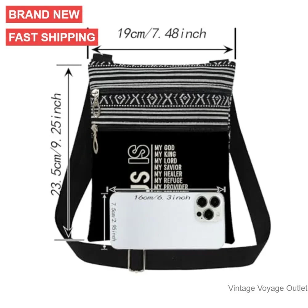 Adjustable Crossbody Bag with Dual Compartments Lightweight Polyester